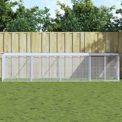 vidaXL Klietka pre kurčatá strecha bledosivá 403x98x90 cm poz. oceľ