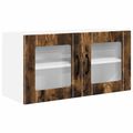 vidaXL Nástenný sklenený kabinet PORTO Dymová dub 80 x 31 x 40 cm