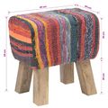 vidaXL lavička 40 x 30 x 45 cm Skutočná koža Viacfarebný