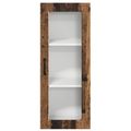 vidaXL Nástenný sklenený kabinet PORTO Staré drevo 40 x 31 x 100 cm