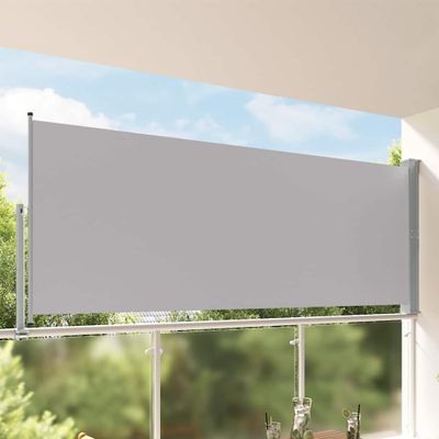 vidaXL Zaťahovacia bočná markíza na terasu 140x300 cm, sivá