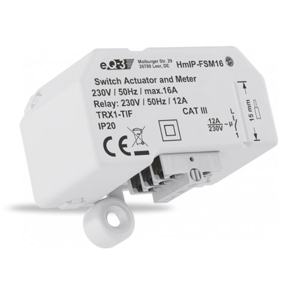 Homematic IP Spínací akční člen s měřením - 16A, skrytá montáž - HmIP-FSM16