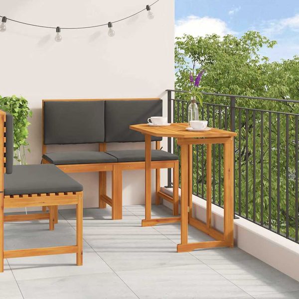 vidaXL Záhradný bistro set 3 pcs Hnedá Pevné akáciové drevo