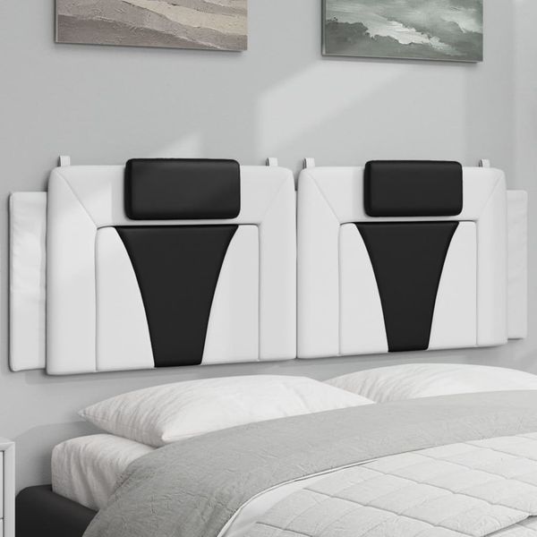 vidaXL Vankúš na čelo postele, Viana, bielo čierny 160 cm, umelá koža