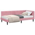 vidaXL Rohový rám postele s čelnou doskou Ružová 100 cm x 200 cm Zamat