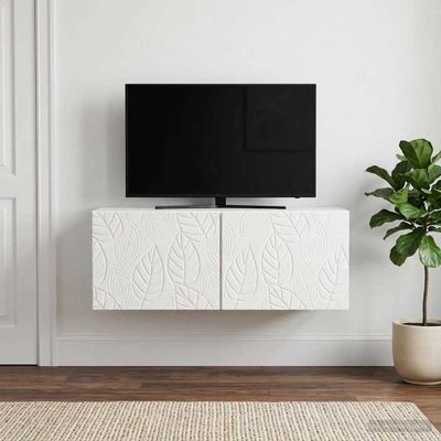 vidaXL Nástenná TV skrinka 78,5 x 41 x 30 cm Biela s vysokým leskom