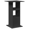 vidaXL Barový stôl s policami čierny 60x60x102 cm kompozitné drevo