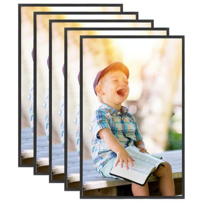 vidaXL Fotorámiky na stôl, koláž 5 ks, čierne 20x25 cm, MDF