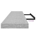 vidaXL Plávajúce nástenné police 2 ks betónovosivé 120x23,5x3,8 cm MDF