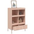 vidaXL Vysoká skrinka ružová 68x39x101,5 oceľ