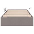 vidaXL Otomanový posteľný rám s úložiskom Sivohnedá 90 x 200 cm látka