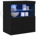 vidaXL LED komoda Čierna 60,5 x 37 x 67 cm Kompozitné drevo