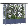 vidaXL Vyvýšený záhon s mriežkou a strechou Sivá 202 x 40 x 136 cm PP