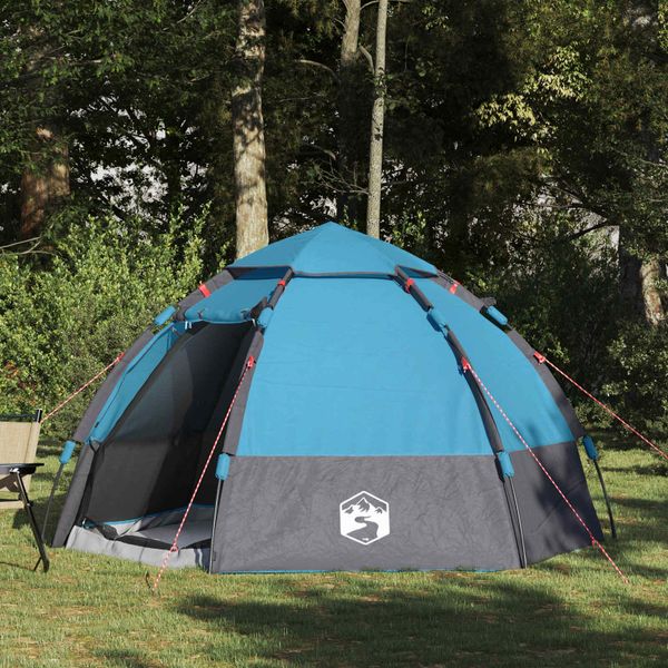 vidaXL Rýchly stan s pršiplášťom pre 4 osoby Modrá 280 x 280 x 160 cm