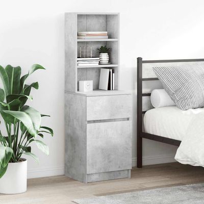 vidaXL Nočný stolík betónovo sivý 39x35x125 cm spracované drevo