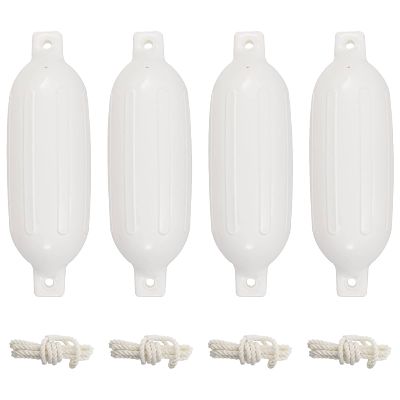 vidaXL Lodný nárazník 4 ks, biely Ø 16x58 cm, PVC