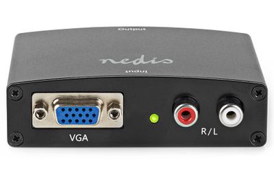 NEDIS prevodník VGA na HDMI/ 2x RCA/ čierny Adaptér, VGA (F) na HDMI (F), vrátane zvuku, 2x RCA, čierny