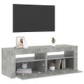 vidaXL TV skrinka s LED svetlami betónová sivá 120x35x40 cm