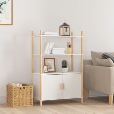vidaXL Vysoká skrinka biela 80x40x121 cm spracované drevo