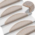 vidaXL Schodové rohože 10 ks 56x17x3 cm svetlohnedé polkruhové