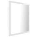 vidaXL Kúpeľňové zrkadlo s LED, lesklé biele 40x8,5x37cm, akryl