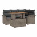 vidaXL Súprava záhradných pohoviek 5 ks Sivá Poly ratan