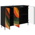 vidaXL Servírovacia skriňa BONN Čierny dub 102 x 33 x 76 cm