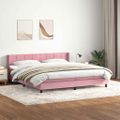 vidaXL Posteľný rám boxsping s matracom ružový 200x220 cm zamat