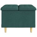 vidaXL Ottoman s Úložným Priestorom Tmavozelená 60 x 60 x 45 cm látka