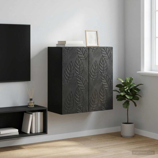 vidaXL Nástenná skrinka 59 x 31 x 60 cm Kompozitné drevo Čierna