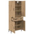 vidaXL Highboard Remeselný dub 69,5 x 34 x 180 cm Kompozitné drevo