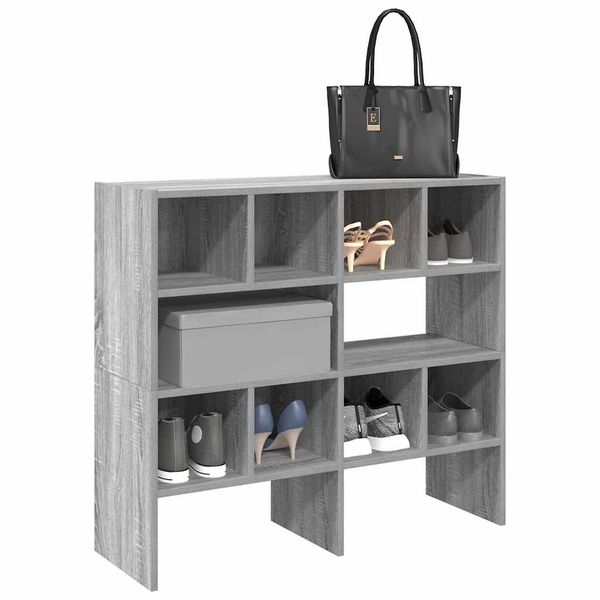 vidaXL Stojany na topánky 2 ks stohovateľné sivé sonoma 89,5x30x40 cm