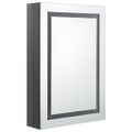 vidaXL Kúpeľňová skrinka s LED a zrkadlom, lesklá sivá 50x13x70 cm