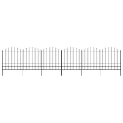 vidaXL Záhradný plot s vrchnou časťou z ocele 1005x200 cm čierny