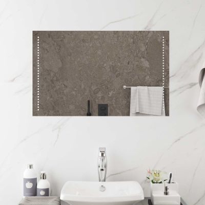 vidaXL Zrkadlo do kúpeľne s LED Priehľadná 80 x 50 cm tvrdené sklo