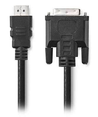 NEDIS kábel HDMI - DVI/ konektor HDMI - zástrčka DVI-D 24+1pinová/ čierny/ bulk/ 3m Kábel, prepojovací, zástrčka HDMI, zástrčka DVI-D 24+1pin, čierny, 3m