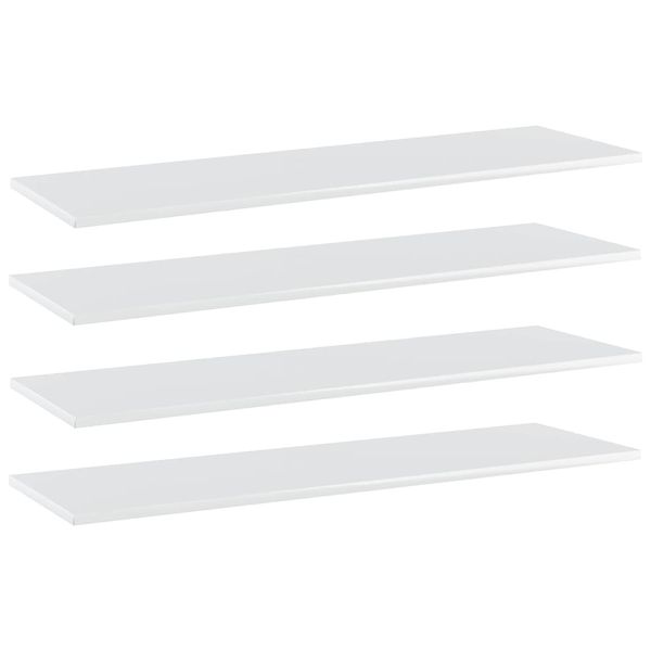 vidaXL Prídavné police 4ks, lesklé biele 100x30x1,5cm kompozitné drevo