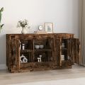 vidaXL Komoda dymový dub 102x35x55 cm spracované drevo