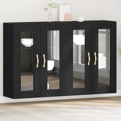 vidaXL Nástenné skrinky 2 pcs Čierny dub 69,5 x 34 x 90 cm