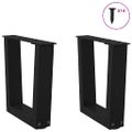 vidaXL Nohy konferenčného stolíka v tvare V, 2 ks, čierne, 30 x (30-31,3) cm, oceľové