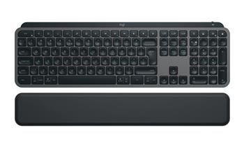 Logitech klávesnica MX Keys S/ bezdrôtová/ Bluetooth/ USB-C/ US layout/ opierka dlane/ grafitová Klávesnica, bezdrôtová, Bluetooth, 2,4GHz, US layout, podsvietená, opierka dlane, USB-C nabíjanie, grafitová