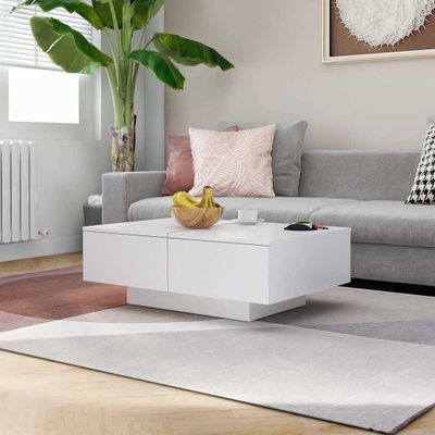 vidaXL Konferenčný stolík, biely 90x60x31 cm, kompozitné drevo