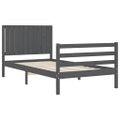 vidaXL Rám postele s čelom sivý 100x200 cm masívne drevo