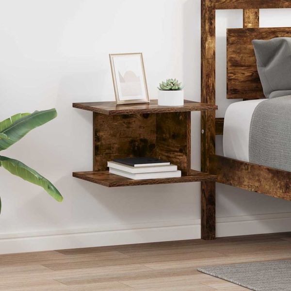 vidaXL Nočný stolík 2 pcs Dymová dub 40 x 30 x 25 cm Kompozitné drevo