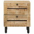 vidaXL Nočný stolík 2 ks Prírodná 40 x 33 x 46 cm Masívne mango drevo