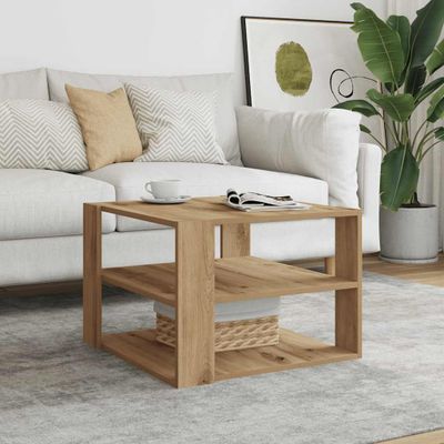 vidaXL Konferenčný stolík Artisan Dub 58x58x40 cm Konštrukčné drevo