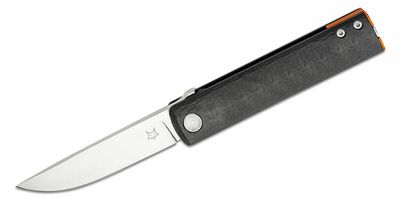 FOX Knife FX-543 CFO Chnops vreckový nôž 7,5 cm, čierna, oranžová, uhlíkové vlákno