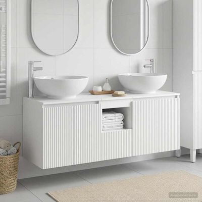 vidaXL Set kabinetov do kúpeľne 3 ks Biela 49,5 x 44,5 x 65 cm