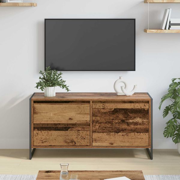 vidaXL TV skrinka Staré drevo 100 x 36 x 49.5 cm Kompozitné drevo