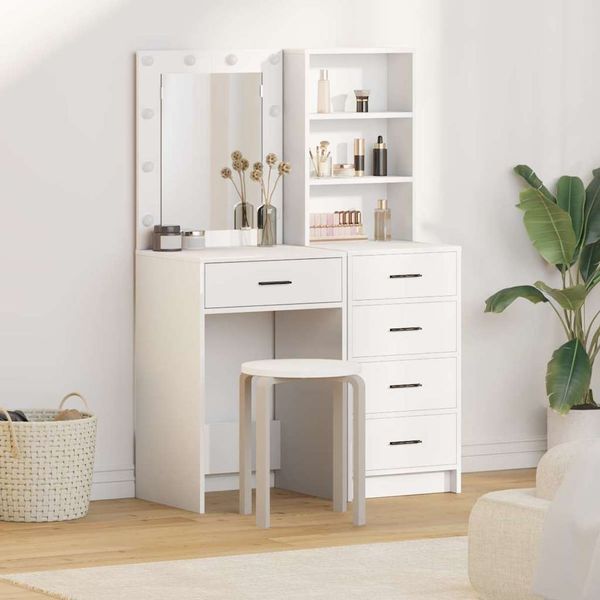 vidaXL Toaletný stolík 2 pcs Biela 50 x 41 x 135 cm Kompozitné drevo